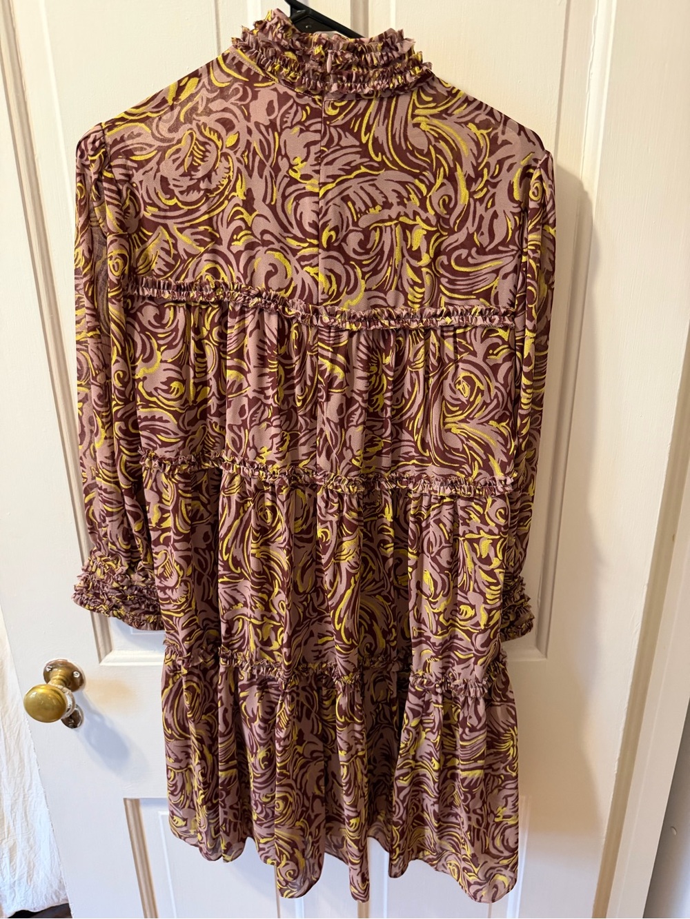 Cinq à Sept Ruffle Floral Print Long Sleeve Mini Dress Size 6 - Picture 3 of 3